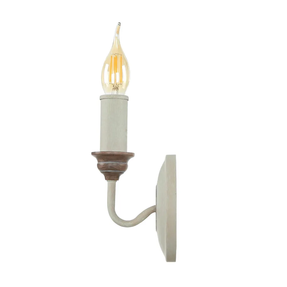 Elstead Wandlampe CANDELA 8 Holz Shabby Weiß Kerze Lampe* Designerlampen|Rustikale Lampen
