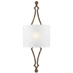 Outlet Elstead Wandlampe CARO in Blattgold Weiß B:29cm Leuchte