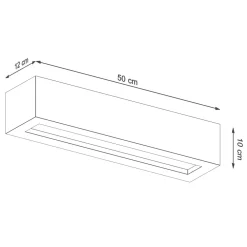 Sollux Wandlampe cm Up Down 50 cm indirektes Licht 2x E27 Beton