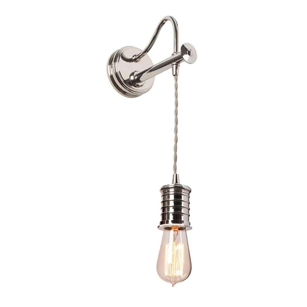 Elstead Wandlampe COLGAR Messing in Nickel Lampe Flur Bett* Küchenlampen|Industrie Lampen
