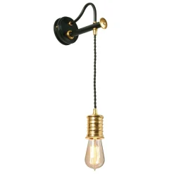 New Elstead Wandlampe COLGAR Messing Schwarz Vintage Lampe