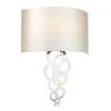 Outlet Elstead Wandlampe Creme Chrom Modern Stoff Metall Up Down Flur