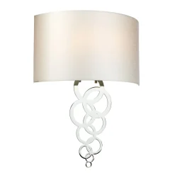 Outlet Elstead Wandlampe Creme Chrom Modern Stoff Metall Up Down Flur