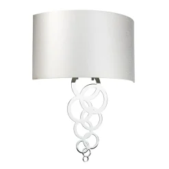 Outlet Elstead Wandlampe Creme Chrom Modern Stoff Metall Up Down Flur