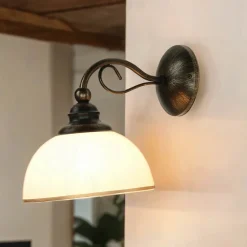 Jupiter Wandlampe DELMARE Shabby Braun antik Wohnzimmer* Glaslampen|Shabby Chic Lampen