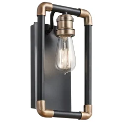 Elstead Wandlampe DREVO Schwarz Messing Vintage Lampe* Wandleuchten|Flurlampen