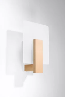 Sollux Wandlampe E14 Glas Holz Modern wohnlich DORETT