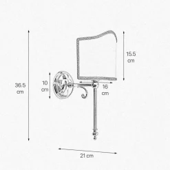 Giovanni Battista Wandlampe E14 Messing poliert Stoff Weiß Klassisch* Wandleuchten|Schlafzimmer Lampen