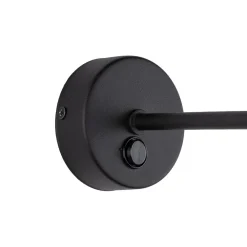 TK Lighting Wandlampe E27 Metall Jute H: 35 cm in Schwarz Braun MINA