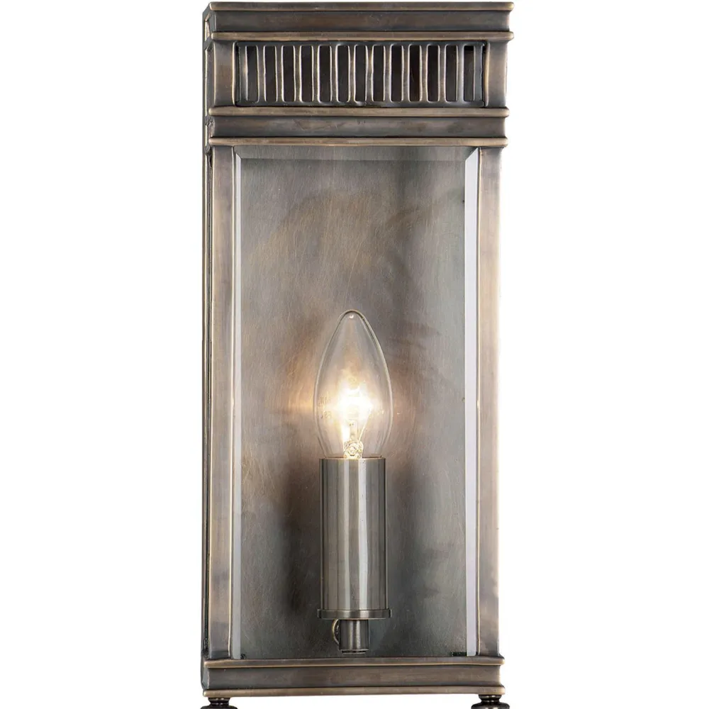 Elstead Wandlampe Echt-Messing schmal IP44 Vintage Außen* Außenleuchten Messing|Außenwandleuchten