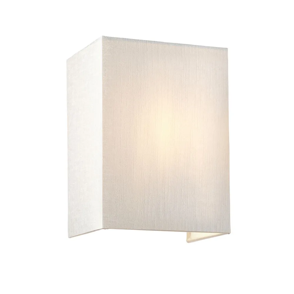 Hot Elstead Wandlampe eckig Stoff Up Down E27 Creme Chrom