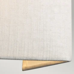 Hot Elstead Wandlampe eckig Stoff Up Down E27 Creme Chrom