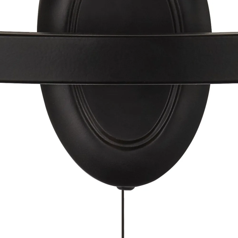 Searchlight Wandlampe Eisen mit Schalter 2-flammig Schwarz E14 B: 32 cm* Rustikale Lampen|Wohnzimmerlampen