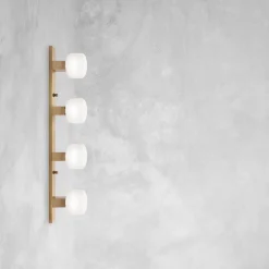 Giovanni Battista Wandlampe 4-flammig in Bronze hell E27 Echt-Messing* Wandleuchten|Flurlampen