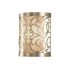 Best Elstead Wandlampe für Flur Blattsilber Ornament JASMINA