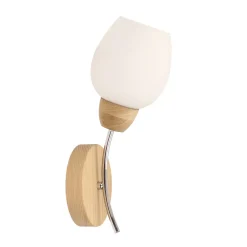 Discount Spot Light Wandlampe Glas Holz blendarmes Licht E27 Retro