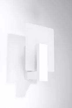 Sale Sollux Wandlampe Glas Holz Weiß eckig E14 blendarm innen