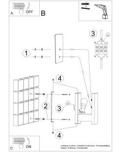Sale Sollux Wandlampe Glas Holz Weiß eckig E14 blendarm innen