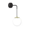 Emibig Wandlampe Glas Kugel Schirm Schwarz Weiß Modern E27* Wandleuchten|Küchenlampen