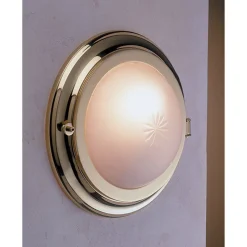 Laura Suardi Wandlampe Glas Messing Maritim rund Flur Bad* Wandleuchten|Flurlampen