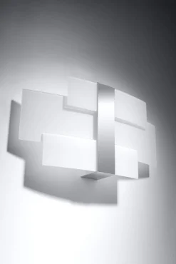 Sollux Wandlampe Glas Metall 42 cm blendarm Weiß Chrom 2x G9