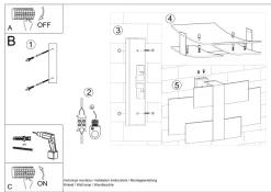 Sollux Wandlampe Glas Metall 42 cm blendarm Weiß Chrom 2x G9