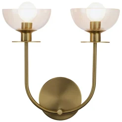 Elstead Wandlampe Glas Metall B: 30,5 cm in Gold 2x E14* Wandleuchten|Metall Lampen