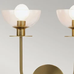 Elstead Wandlampe Glas Metall B: 30,5 cm in Gold 2x E14* Wandleuchten|Metall Lampen