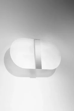 Clearance Sollux Wandlampe Glas Metall blendarm 35 cm breit Weiß Chrom