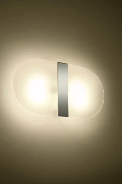 Clearance Sollux Wandlampe Glas Metall blendarm 35 cm breit Weiß Chrom