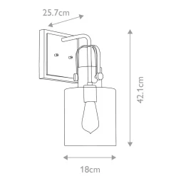 Hot Elstead Wandlampe Glas Metall E27 42,1 cm hoch DEIRA