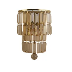 Searchlight Wandlampe Glas Metall E14 IP44 in Messing Champagner* Flurlampen|Metall Lampen