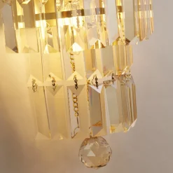 Searchlight Wandlampe Glas Metall E14 IP44 in Messing Champagner* Flurlampen|Metall Lampen