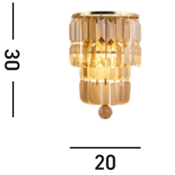 Searchlight Wandlampe Glas Metall E14 IP44 in Messing Champagner* Flurlampen|Metall Lampen