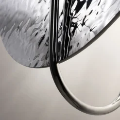 Maytoni Wandlampe Glas Metall G9 Ø 40 cm H: 44,5 cm Chrom rund* Wandleuchten|Flurlampen