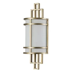 Discount Elstead Wandlampe Glas Metall H: 39 cm Creme Messing SHOJI