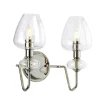 Hot Elstead Wandlampe Glas Metall in Nickel Klassisch MAIYA