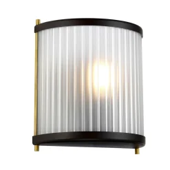 New Elstead Wandlampe Glas Metall in Braun Messing E27 CARILA