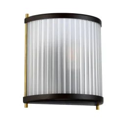 New Elstead Wandlampe Glas Metall in Braun Messing E27 CARILA