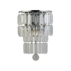 Hot Searchlight Wandlampe Glas Metall Modern H:30 cm E14 IP44 in Chrom