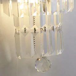 Hot Searchlight Wandlampe Glas Metall Modern H:30 cm E14 IP44 in Chrom