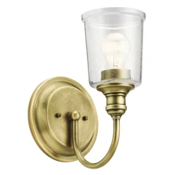 Clearance Elstead Wandlampe Glasschirm Metall Jugendstil in Messing LIODA