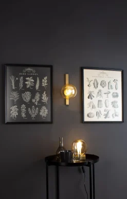 Outlet Eco-Light Wandlampe Gold Bernstein Glaskugel E14 B:14 cm blendarm