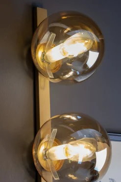 Discount Eco-Light Wandlampe Gold Bernstein Glaskugel E14 H:60 cm 2-flmg