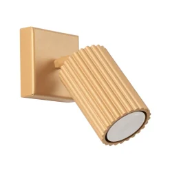 Sollux Wandlampe GU10 B: 8 cm klein schwenkbar aus Aluminium in Gold* Flurlampen|Wohnzimmerlampen