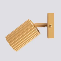 Sollux Wandlampe GU10 B: 8 cm klein schwenkbar aus Aluminium in Gold* Flurlampen|Wohnzimmerlampen