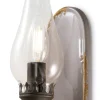 Ferroluce Wandlampe Handarbeit Glas H: 33 cm Taupe Shabby Antik E14* Wohnzimmerlampen|Glaslampen
