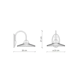 Ferroluce Wandlampe Handarbeit Keramik B: 26 cm E27 Landhausstil* Wohnzimmerlampen|Keramiklampen