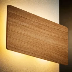 Online TK Lighting Wandlampe Holz eckig 35 cm flach Modern indirektes Licht