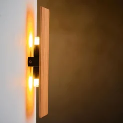 Online TK Lighting Wandlampe Holz eckig 35 cm flach Modern indirektes Licht